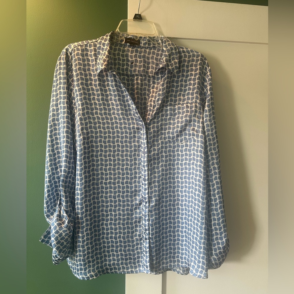 The Limited Sky Blue and White Geometric Shirt
